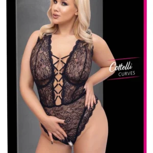 Cottelli Curves Body Lace 85D/L - Elegant Crotchless Lace Bodysuit