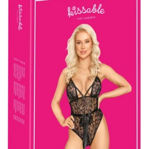Kissable Body L/XL Delicate Black Lace Adjustable Straps