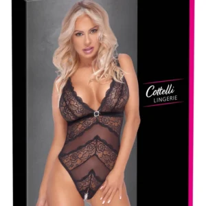 Cottelli Lingerie Bodysuit M Lace & Powernet Adjustable Straps