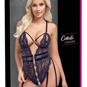 Cottelli LINGERIE Body Lace XL Black Floral Lace Adjustable Straps