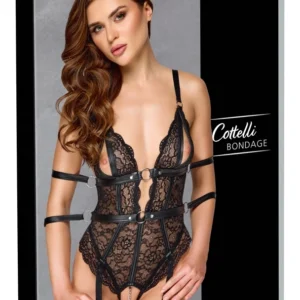 Cottelli Bondage Body L Black Lace with Adjustable Straps & Restraints