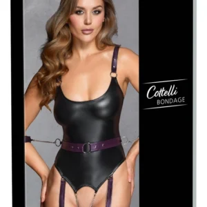 Cottelli Bondage Body S - Matte Black Suspender Set with Detachable Belts