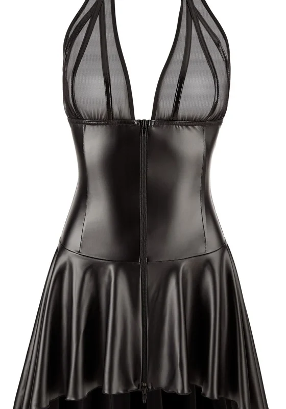 Noir Handmade Dress S 2-Way Zip Black Power Wet Look & Vinyl Finish