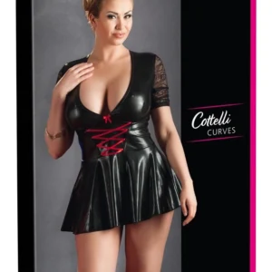 Cottelli Collection Dress Black/Red XL - Elegant Lace Partywear