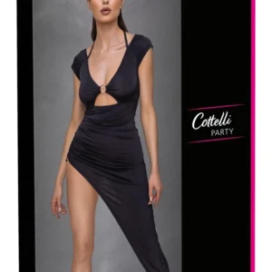 Cottelli PARTY Dress S Asymmetrical Ruffle Design Black