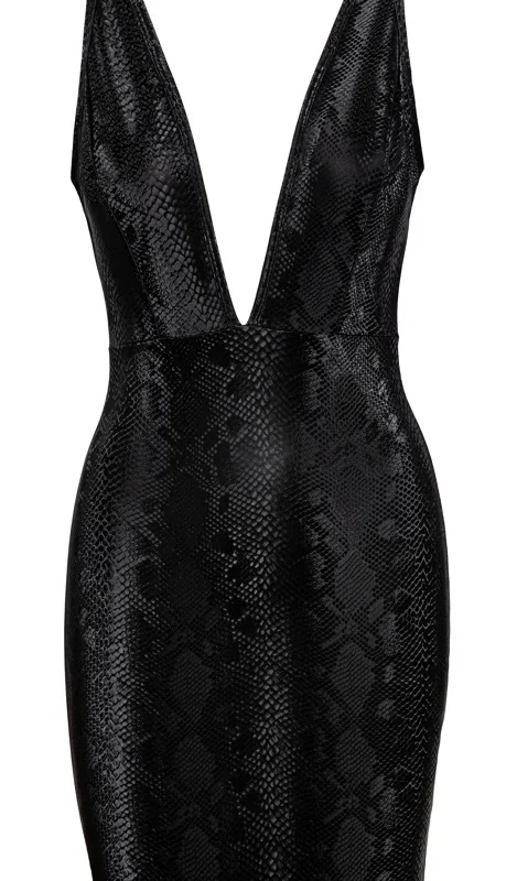 Cottelli PARTY Dress L Snake Pattern Matte Shimmer Finish