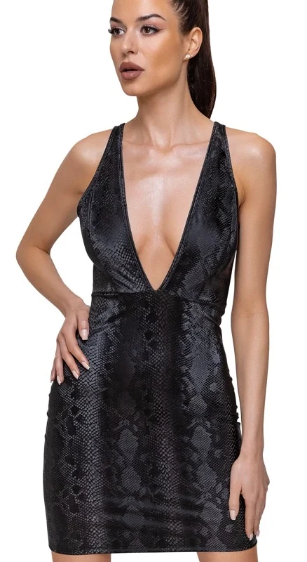 Cottelli PARTY Dress L Snake Pattern Matte Shimmer Finish