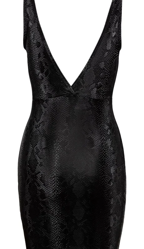Cottelli PARTY Dress L Snake Pattern Matte Shimmer Finish