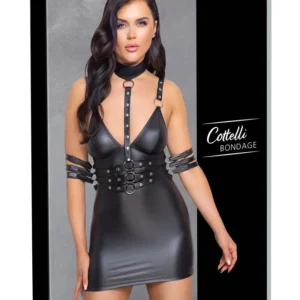 Cottelli Bondage Dress XL - Matte Black Adjustable Straps & Belts
