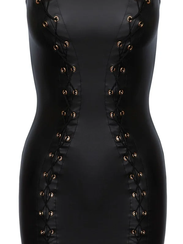 Cottelli Collection Short Strapless Tube Dress Black S Matte Look