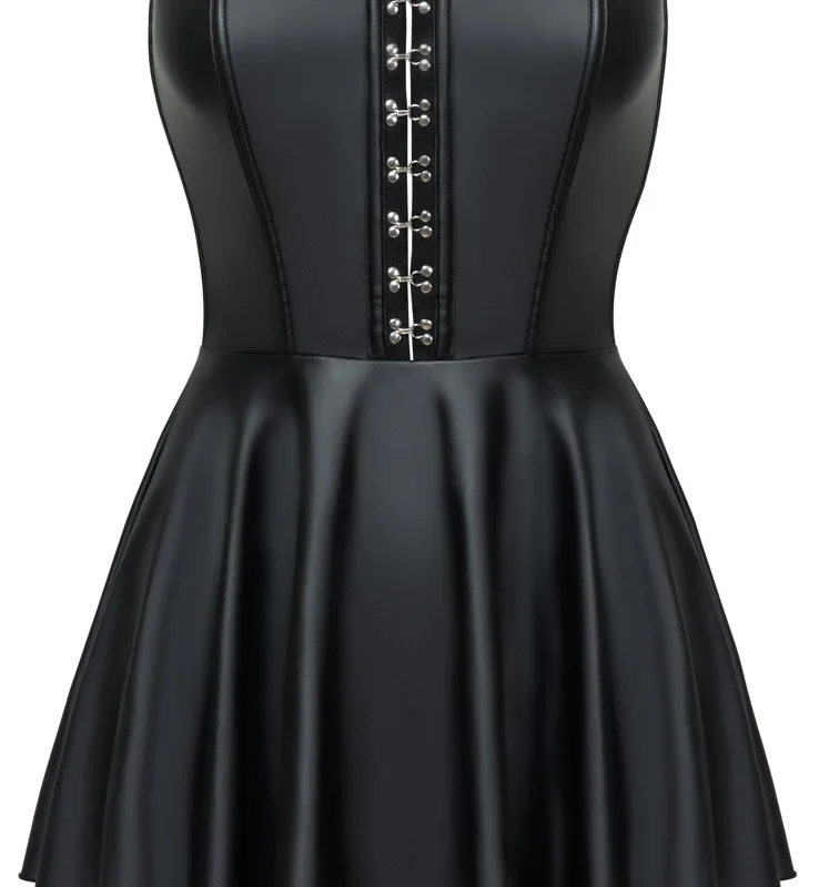 Cottelli PARTY Mini Dress Black Matte Look, Corset-Style, Size M
