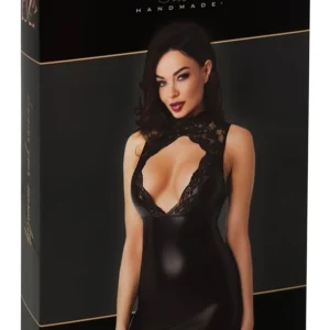 Noir Handmade Orgia Powerwetlook Lace Dress XL Black