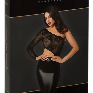 Noir Handmade Orgia Powerwetlook Dress with Lace Top XL