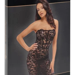 Noir Handmade Dress S Floral Lace Black Strapless Corset Style