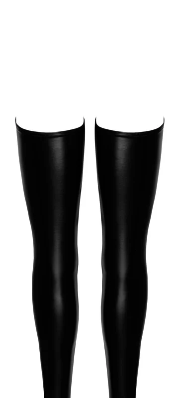 Noir Handmade Powerwetlook Chaps L, Open Design, Black Finish