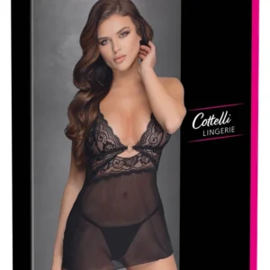 Cottelli LINGERIE Baby Doll Ring S - Delicate Transparent Powernet Set