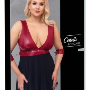 Cottelli Bondage Plus Babydoll 4XL Red Matte Look with Adjustable Restraints