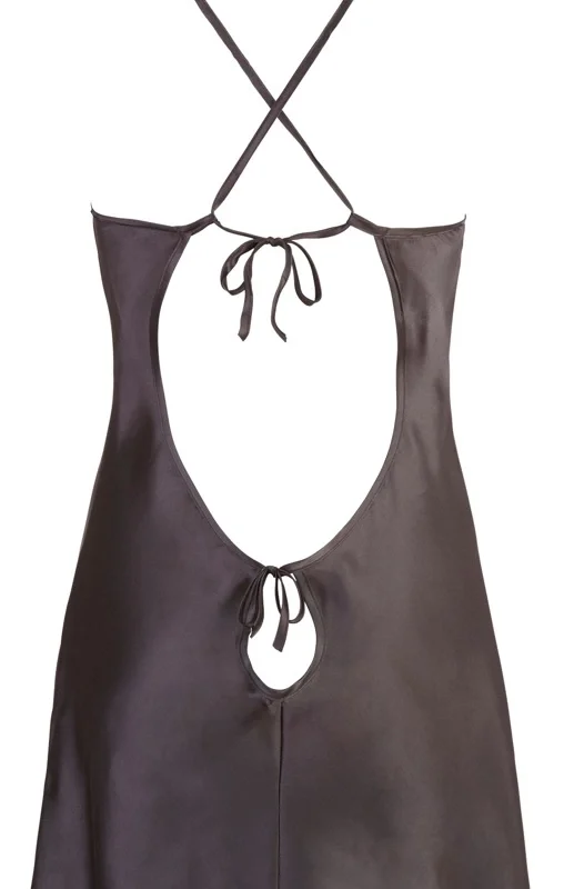 Cottelli Collection Satin Chemise Adjustable Black XL