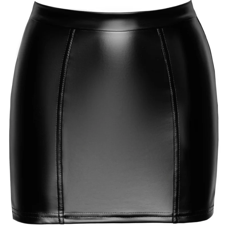 Noir Handmade Orgia Powerwetlook Skirt with Lace XL Black