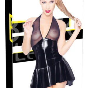 Black Level Vinyl Dress Net XL Shiny Black Powernet Panel