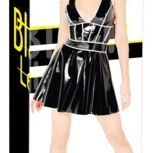 Black Level Vinyl Halterneck Dress Silver Detail Medium