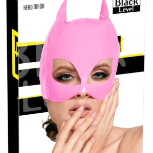Black Level Vinyl Cat Mask Pink S-L Adjustable Shiny Finish
