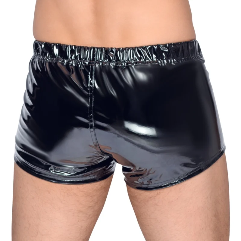 Black Level Vinyl M. Pants RV S - Shiny Black, Metal Zip, Size S
