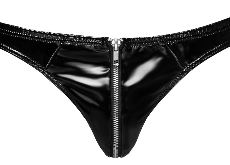 Black Level Vinyl Briefs XL - Shiny 4-Way Stretch Black Underwear