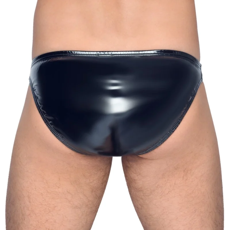 Black Level Vinyl Briefs XL - Shiny 4-Way Stretch Black Underwear