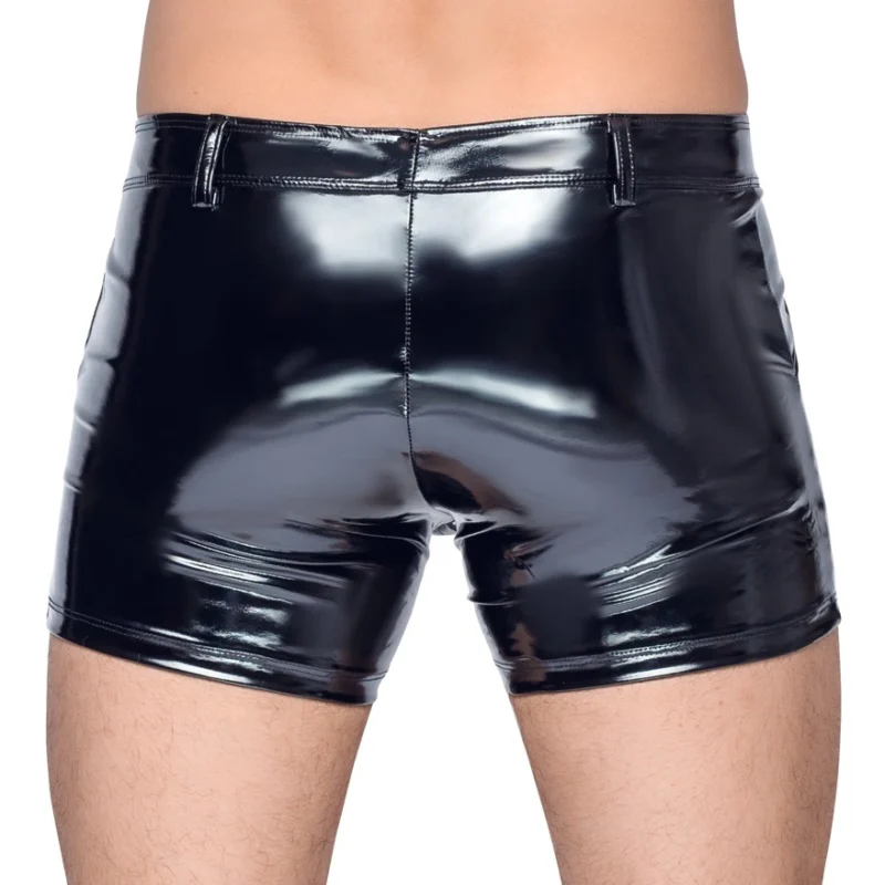 Black Level Vinyl Pants RV 2XL - Shiny Stretch Trousers with Zipper