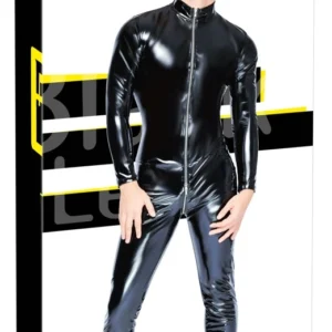 Black Level Vinyl Jumpsuit 2XL - Shiny Stretch One-Piece Suit