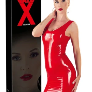 Cottelli Collection Latex Dress Red 2XL - Classic Sleeveless Design