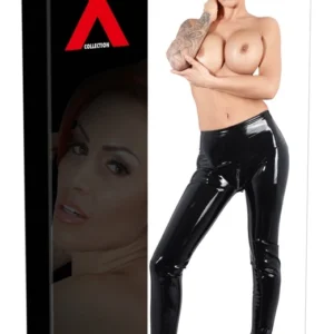 LateX Classic Black Latex Leggings XL with 3-Way Zipper