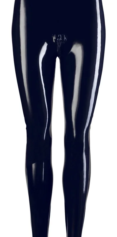 LateX Classic Black Latex Leggings XL with 3-Way Zipper