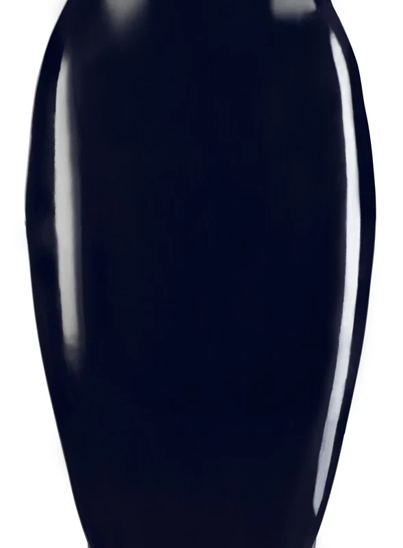 Black Level Latex Skirt S Knee-Length Waist-High 0.35mm Black