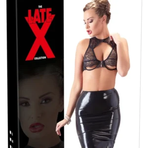 LateX Knee-Length Latex Skirt 2XL, Black, 0.35mm Thick, Fitted Cut