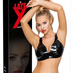 LateX Bustier M Black Natural Latex Adjustable Fashion Top