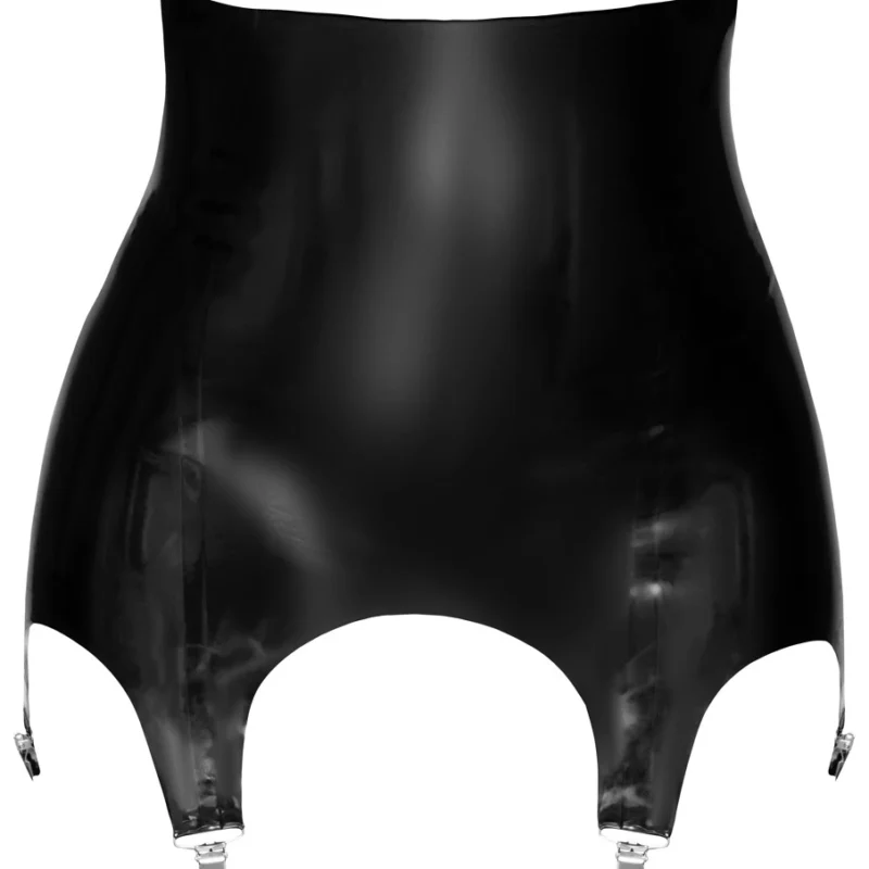 LateX Classic Black Suspender Belt S - Natural Latex, Adjustable Clips