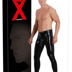 LateX Latex Men's Leggings with Anatomical Sleeve Black M