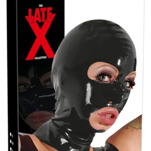 LateX Classic Head Mask Black 0.4mm Natural Rubber, Eye & Mouth Openings