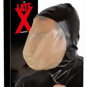 LateX Vacuum Face Mask 0.4mm with Back Zipper Black Latex