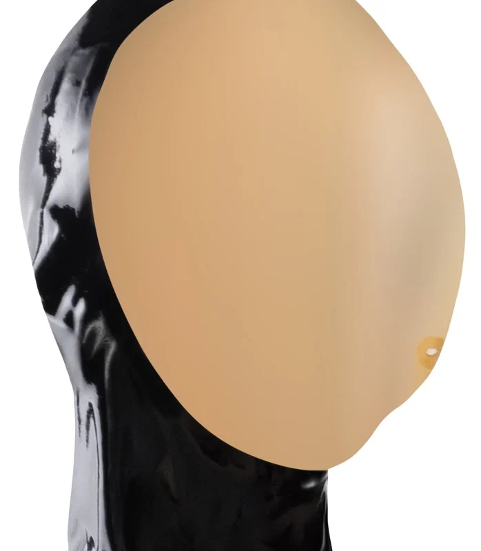 LateX Vacuum Face Mask 0.4mm with Back Zipper Black Latex