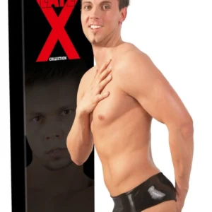LateX Men's Latex Briefs Black M/L with Integrated Insertable Element