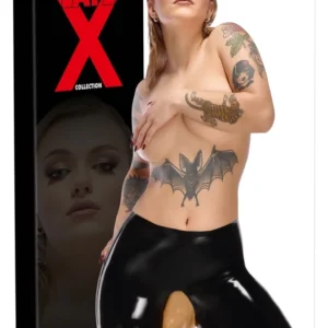 LateX Urine Collection Latex Shorts XL, Black, Integrated Valve System