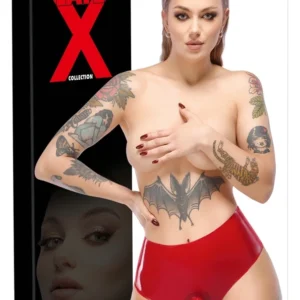LateX Red High-Waist Latex Briefs 2XL with Anatomical Feature