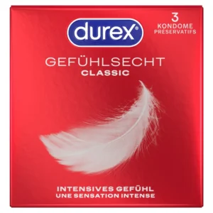 Durex Gefuhlsecht Ultra Thin Latex Condoms 3 pcs, 56 mm, Lubricated