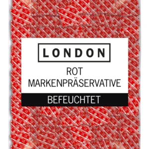 London Red 1000 pcs Strawberry Flavoured Lubricated Condoms 56mm