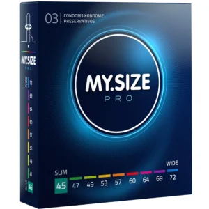 MY.SIZE PRO 45mm Ultra-Thin Vegan Latex Intimate Protection 3-Pack
