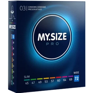MY.SIZE PRO 72mm Intimate Protection, Ultra-Thin Vegan Latex, 3pcs