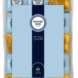 Mister Size 53mm Ultra-Thin Vegan Latex Condoms 100-Pack